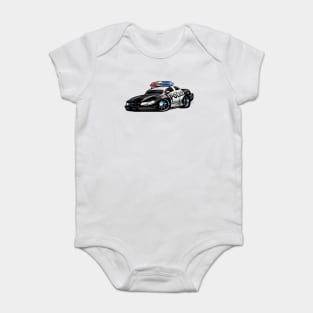 Police Muscle Car Cartoon Baby Bodysuit